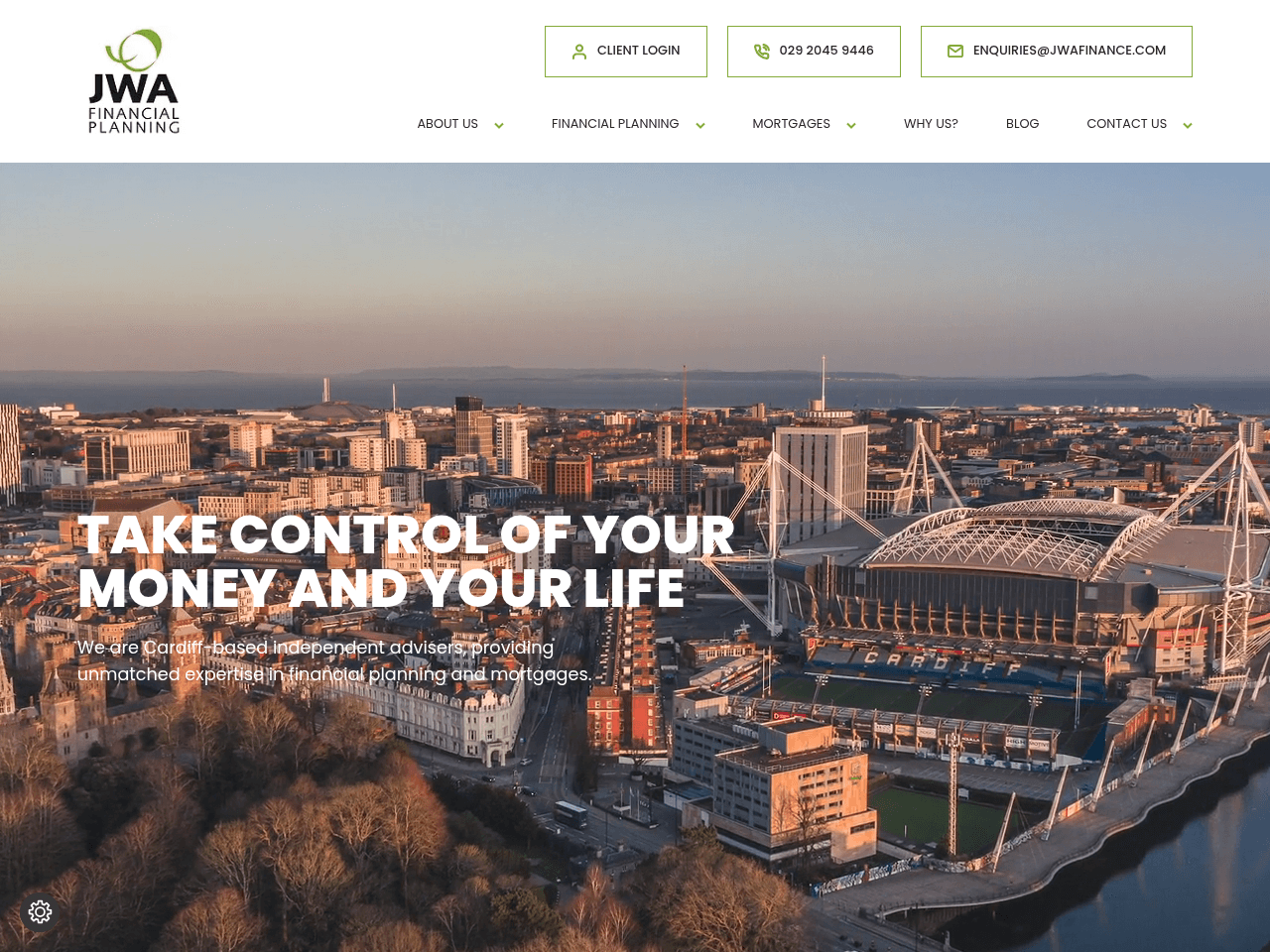 JWA Financial Planning website preview