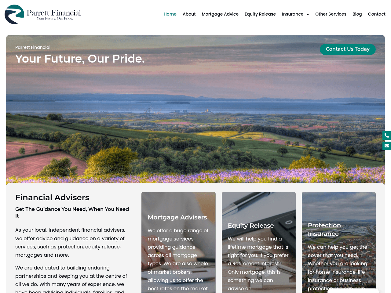 Parrett Financial website preview