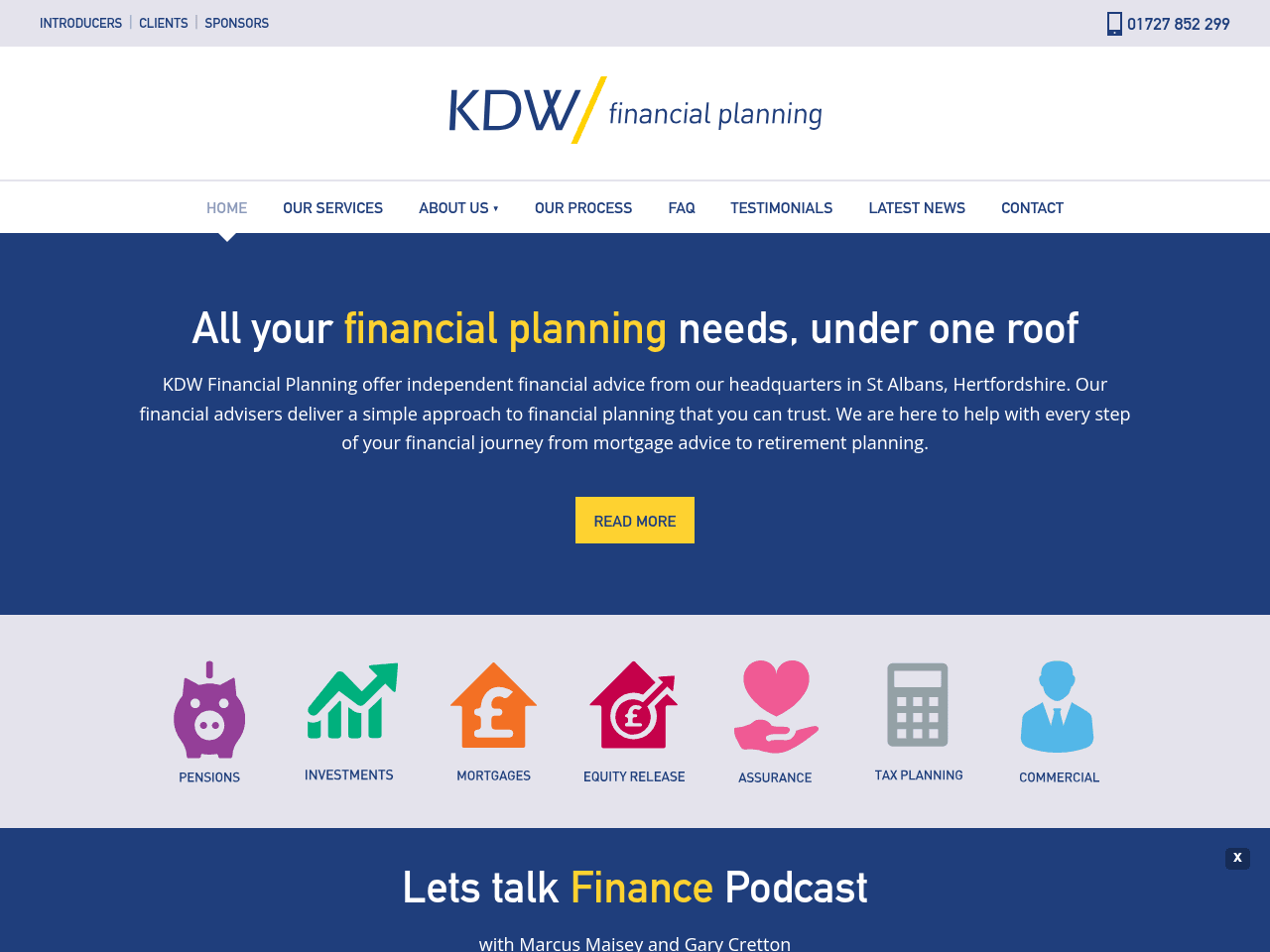 KDW Financial Planning website preview