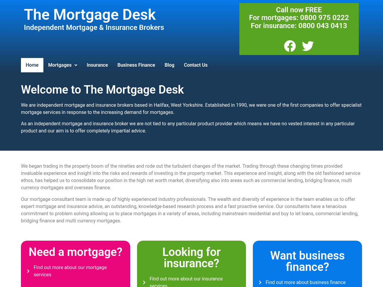 The Mortgage Desk website preview