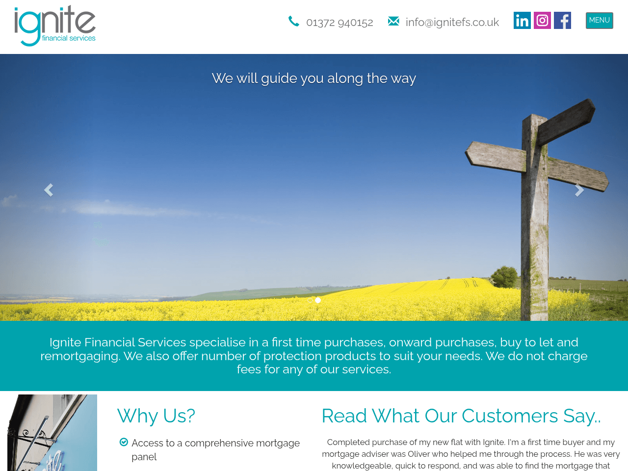 Ignite Financial Services website preview