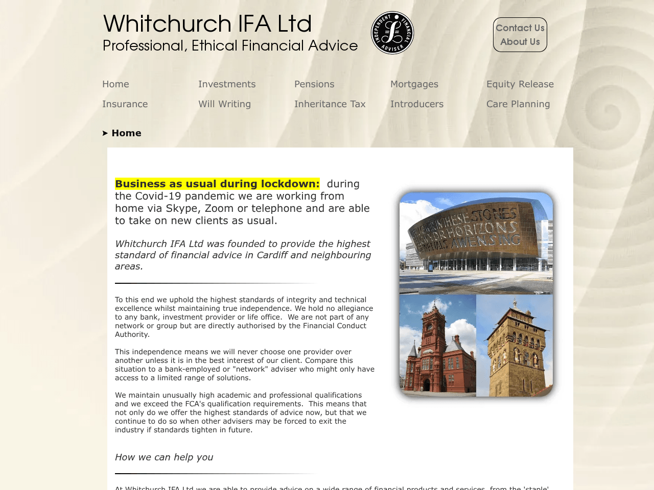 Whitchurch IFA website preview