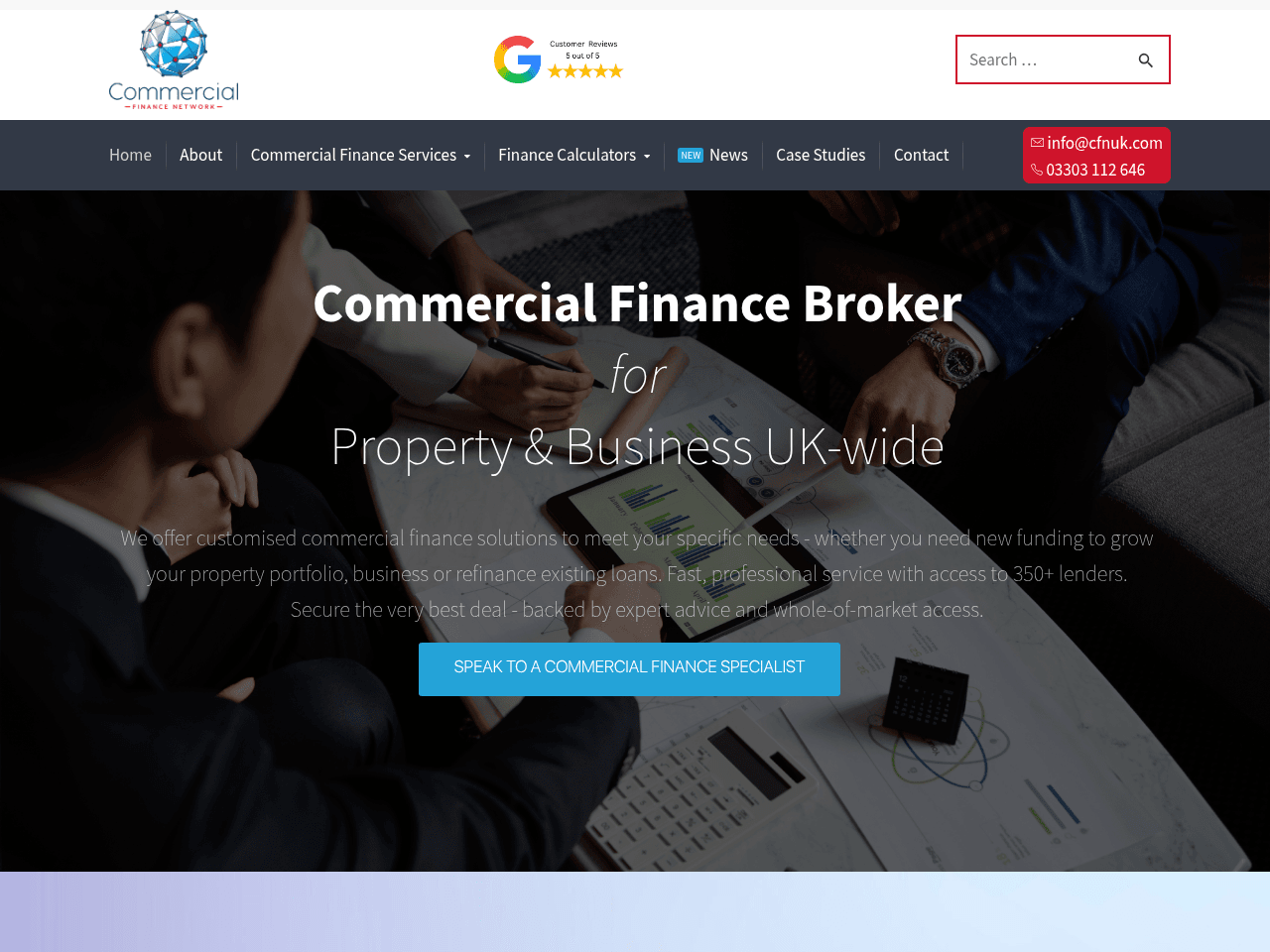 Commercial Finance Network website preview