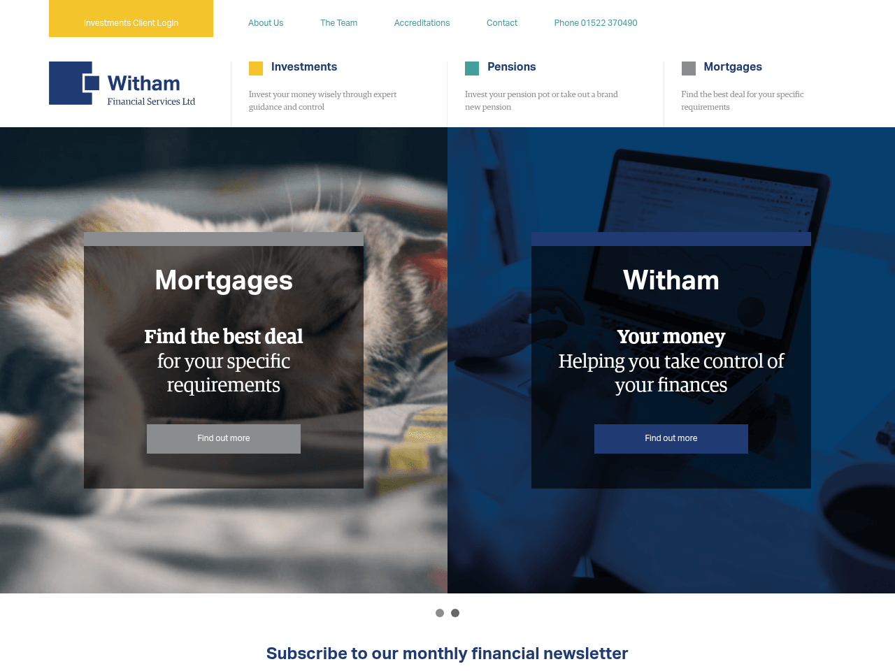 Witham Financial Services website preview