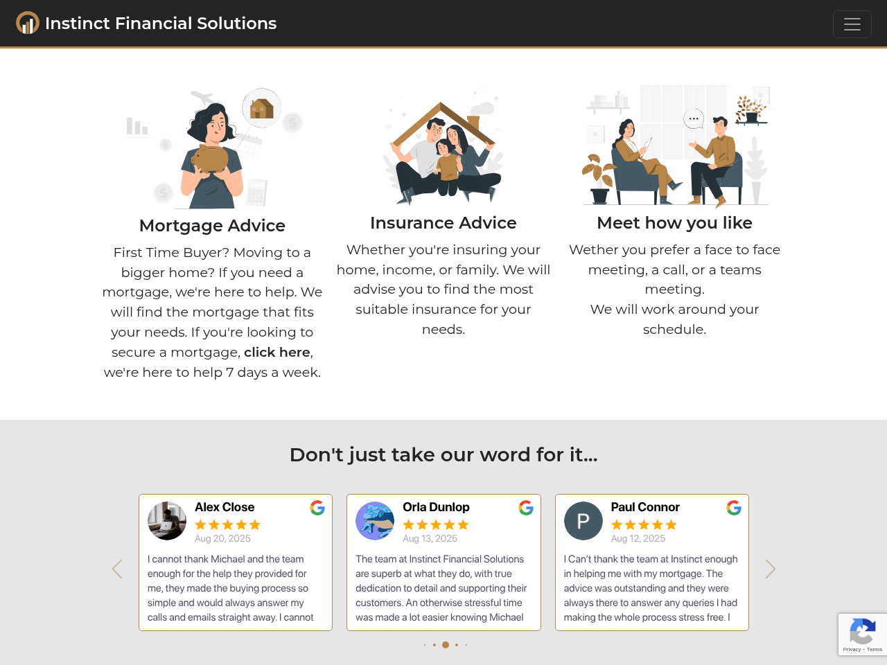 Instinct Financial Solutions website preview