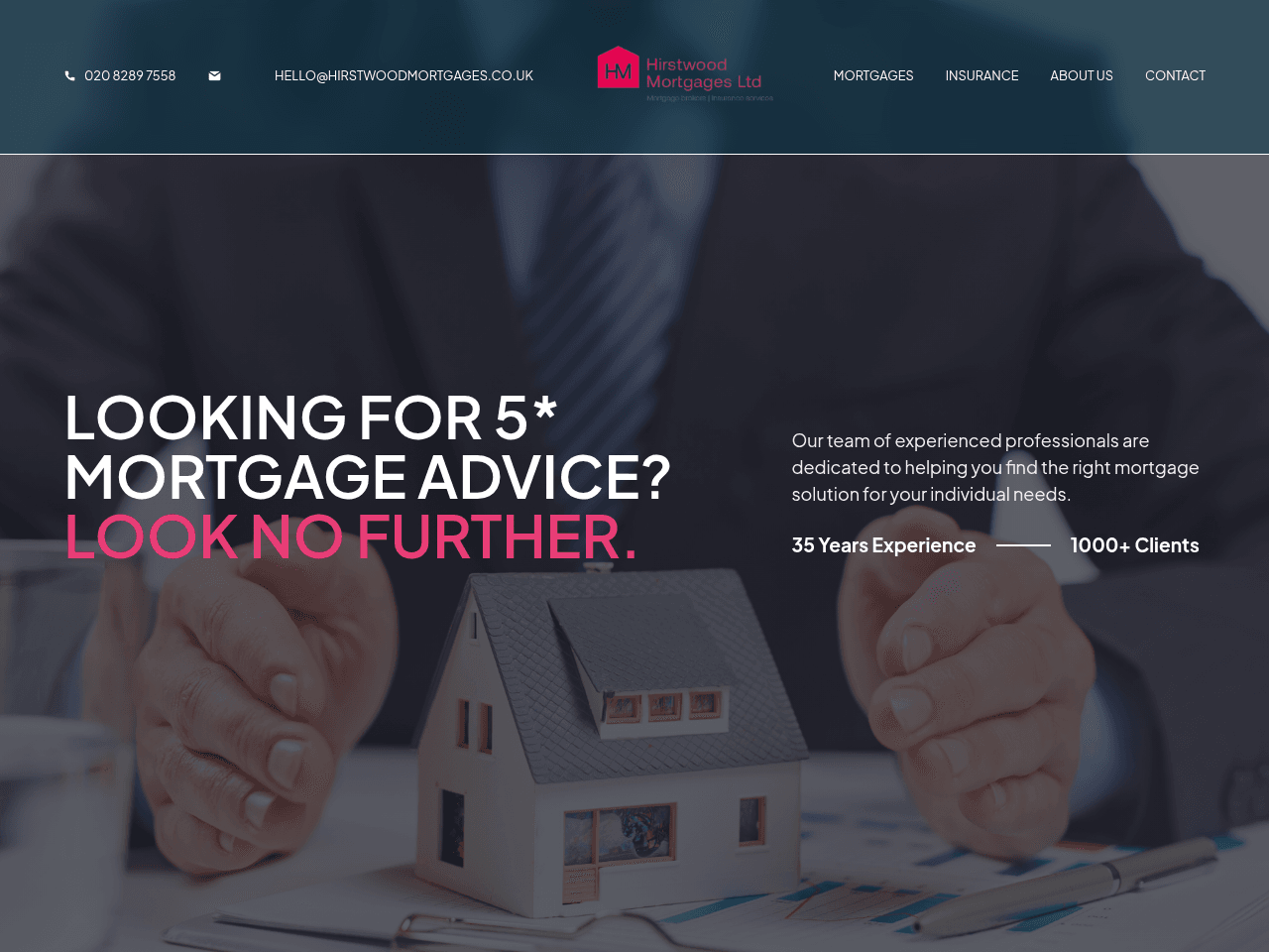 Hirstwood Mortgages website preview