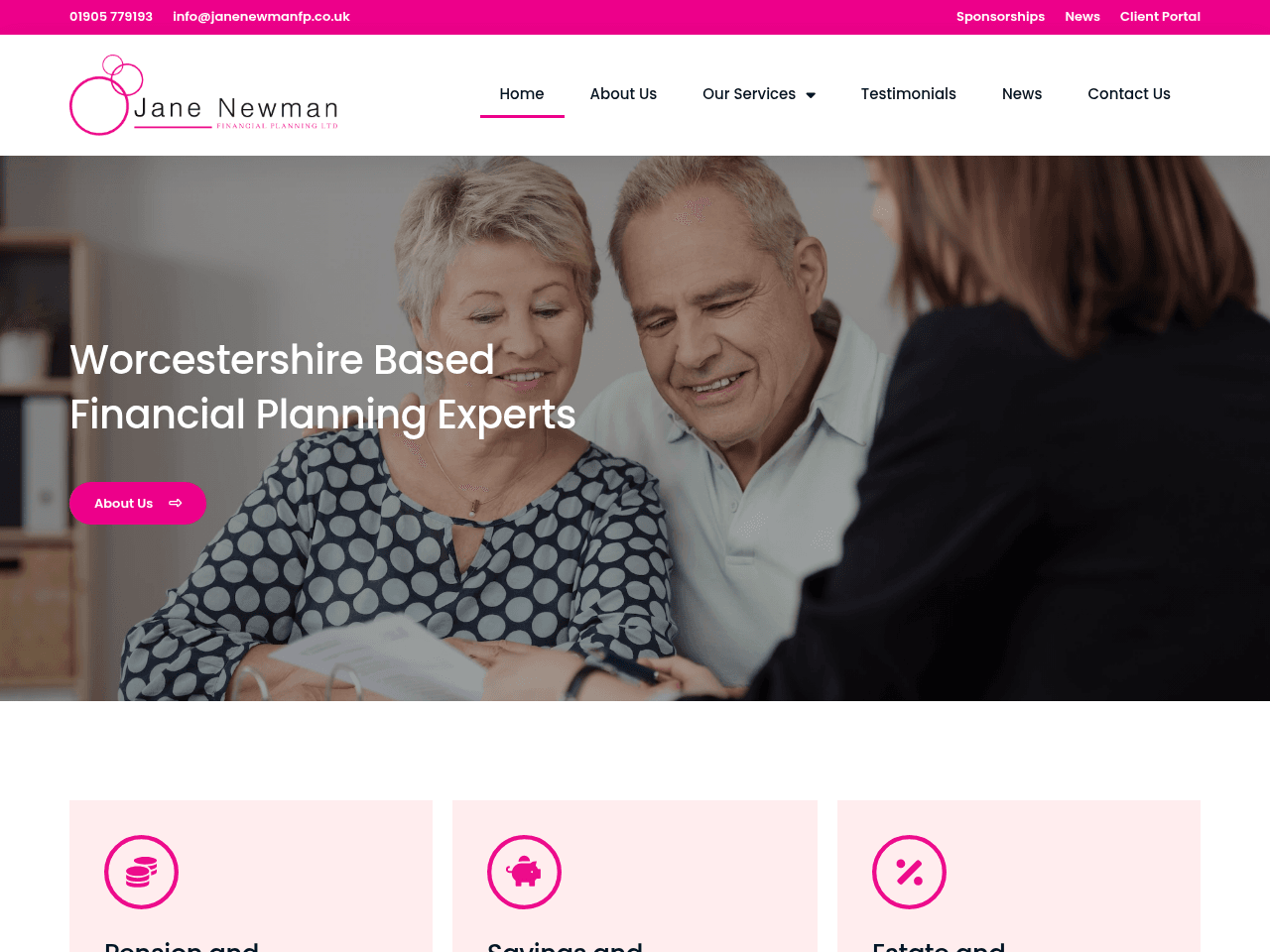 Jane Newman Financial Planning website preview