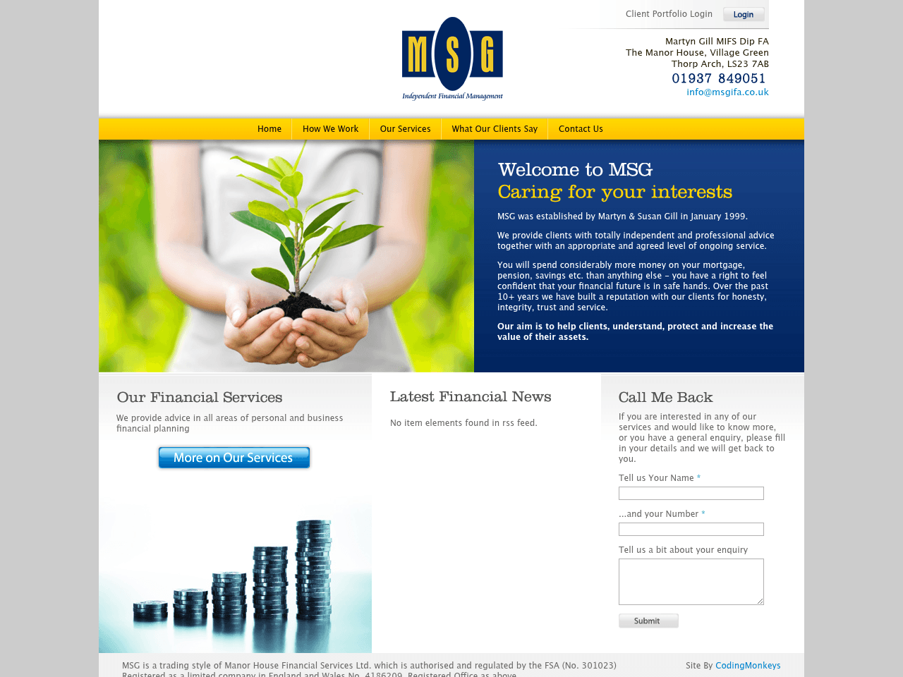 MSG website preview