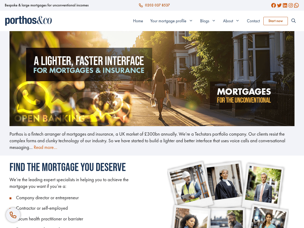 Porthos website preview