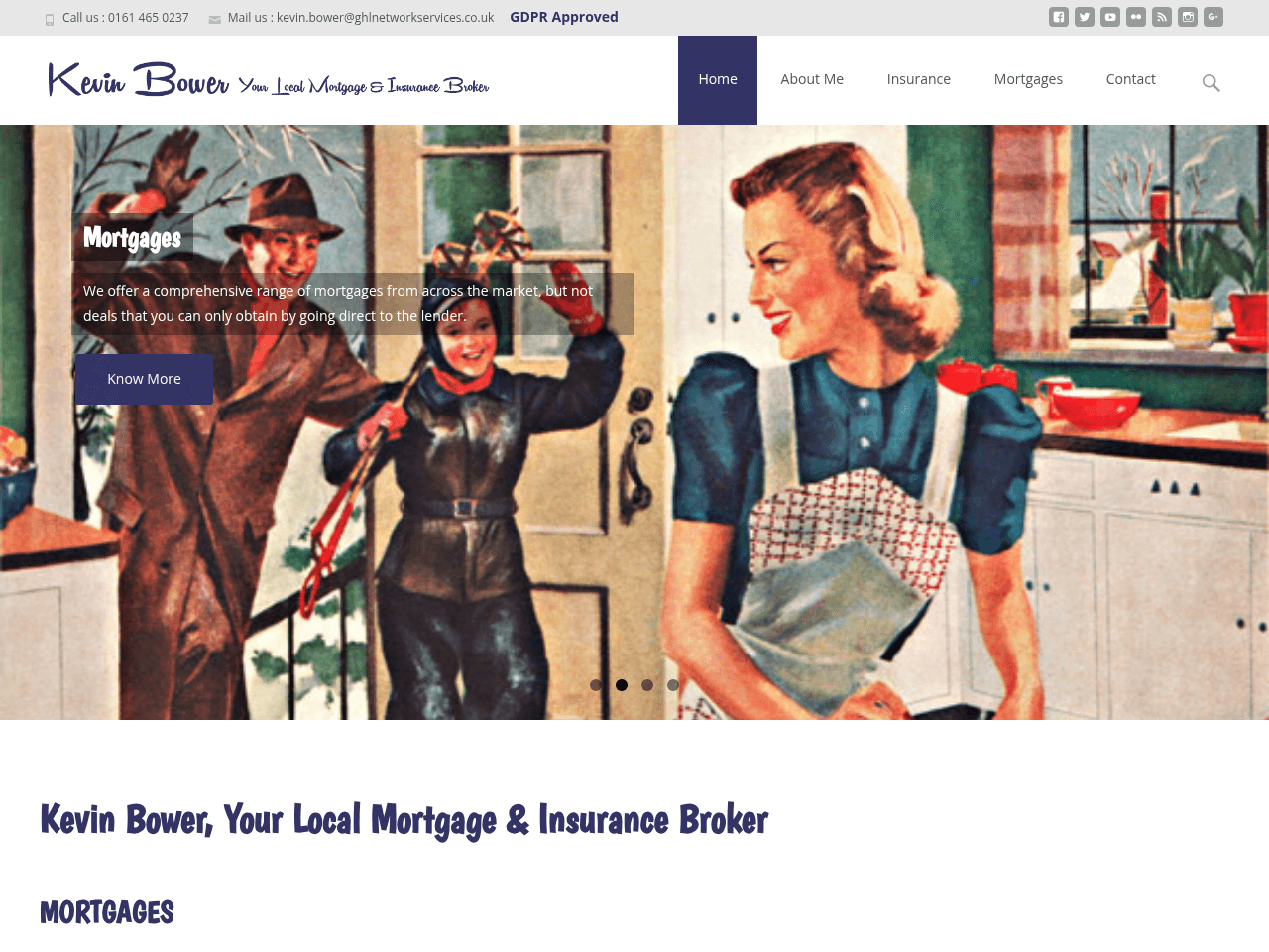 Kevin Bower Insurance and Mortgage website preview