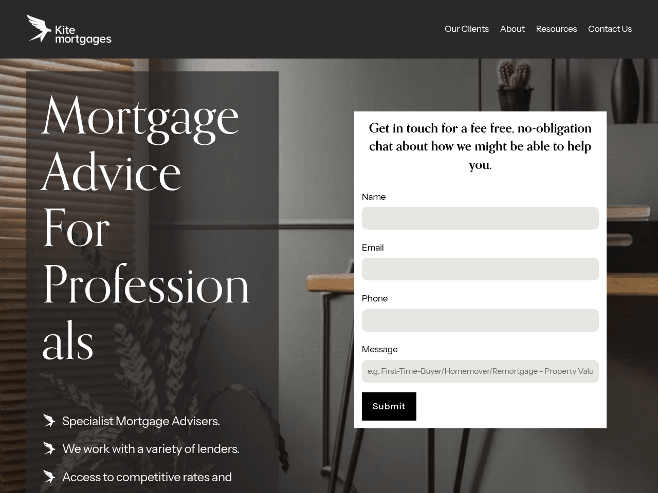Kite Mortgages website preview