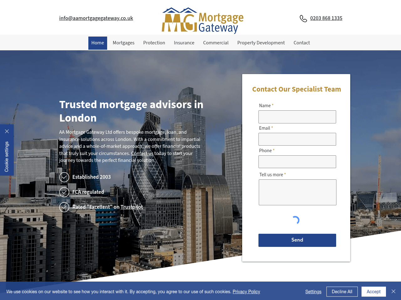 AA Mortgage Gateway website preview