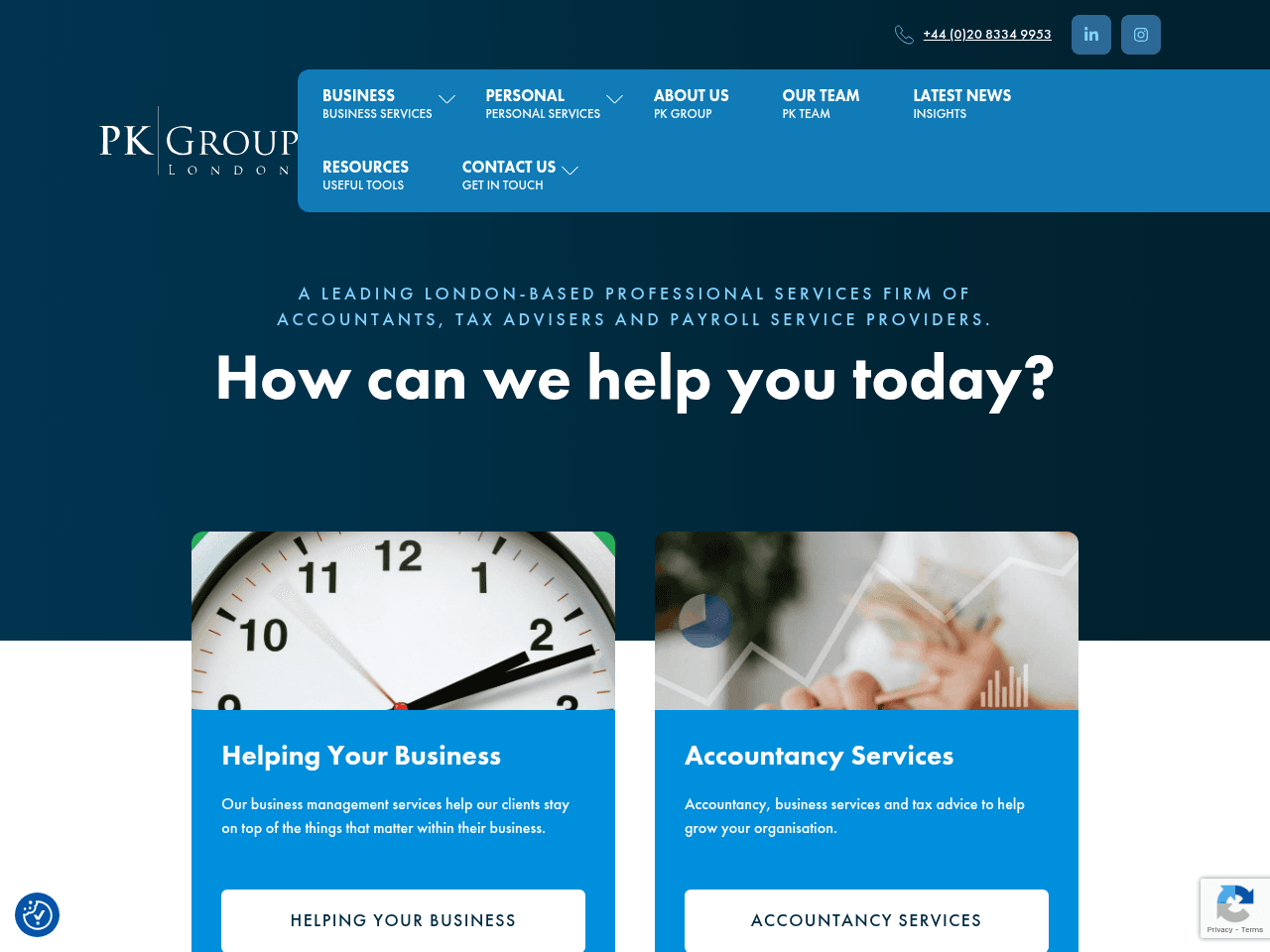 PK Group website preview