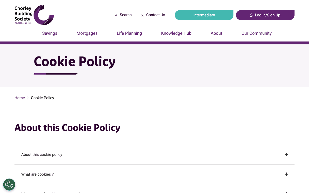 Chorley & District Building Society website preview