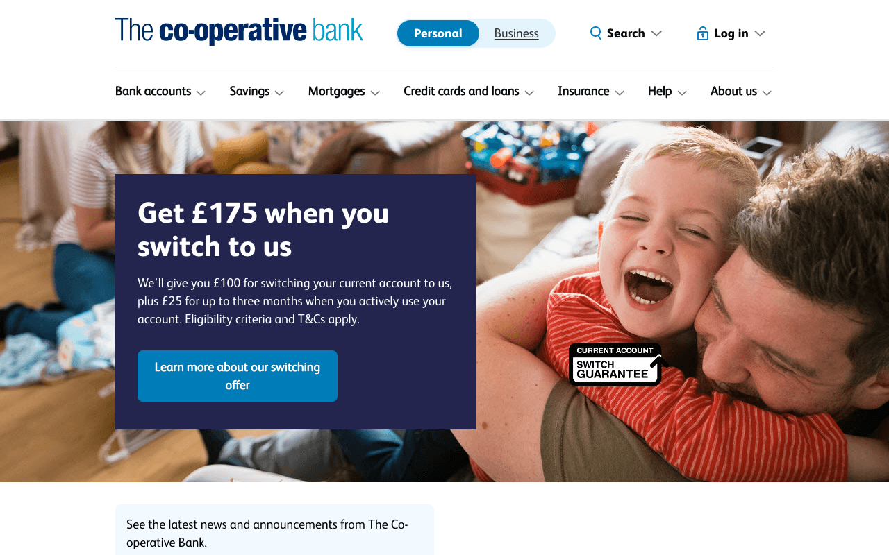 Co-operative Bank website
