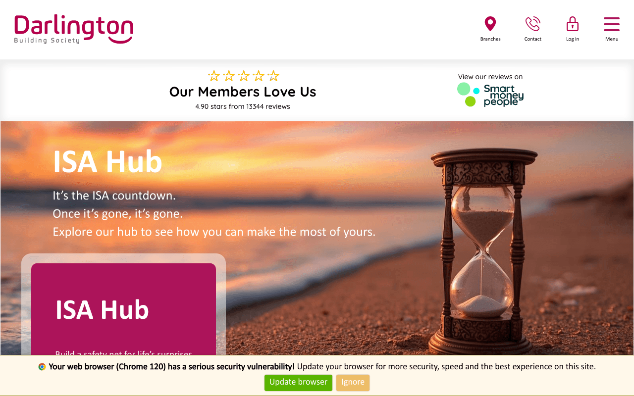 Darlington Building Society website
