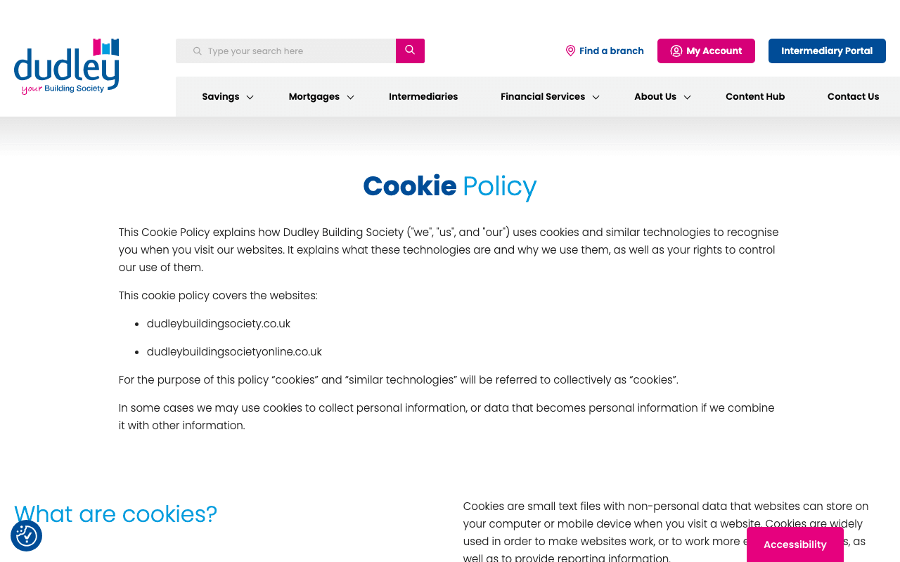 Dudley Building Society website