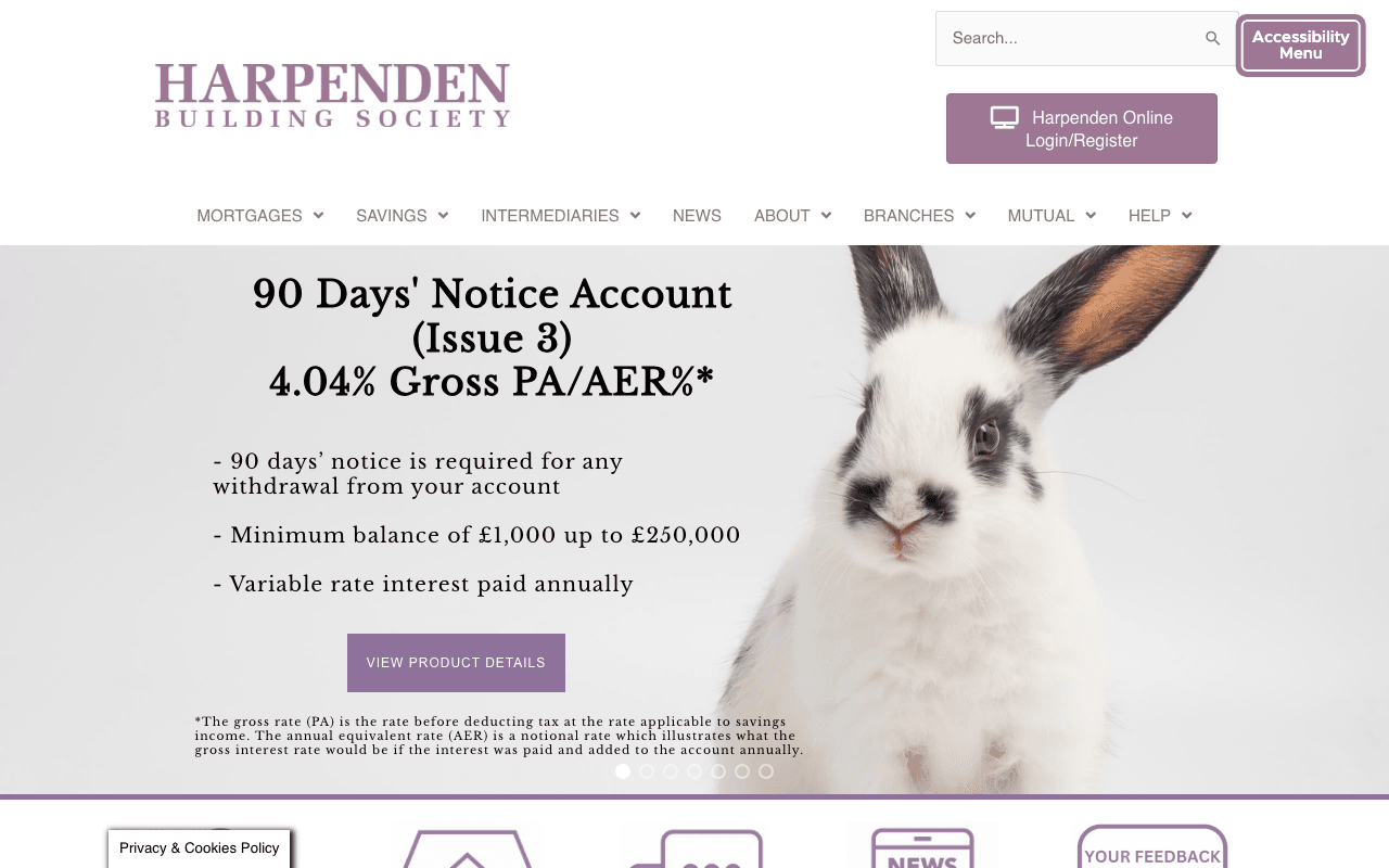 Harpenden Building Society website