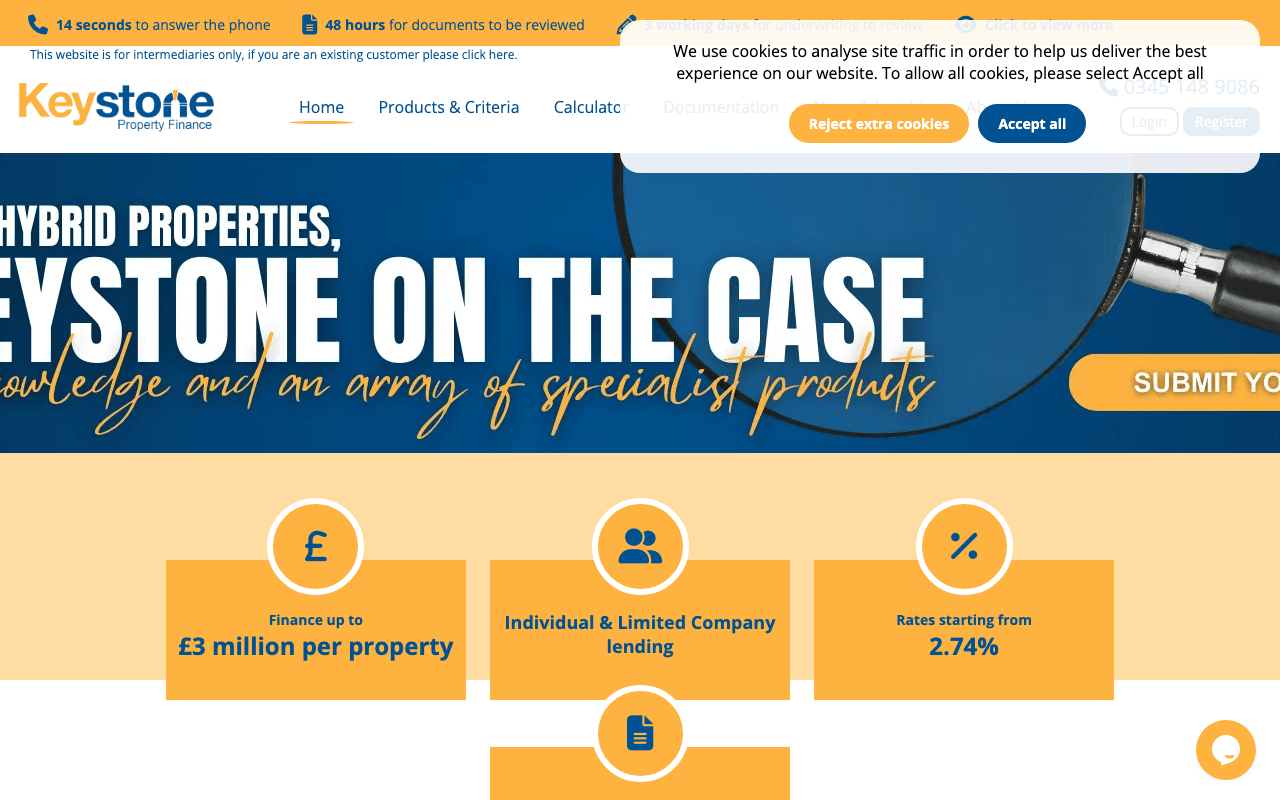 Keystone Property Finance website