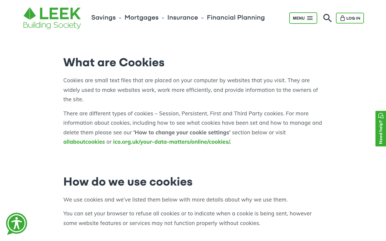 Leek United Building Society website