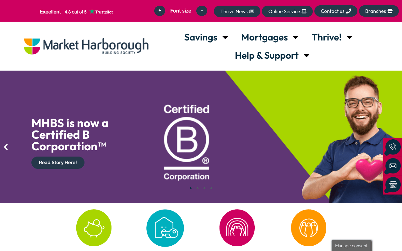 Market Harborough Building Society website