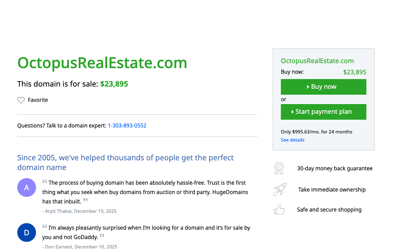 Octopus Real Estate website