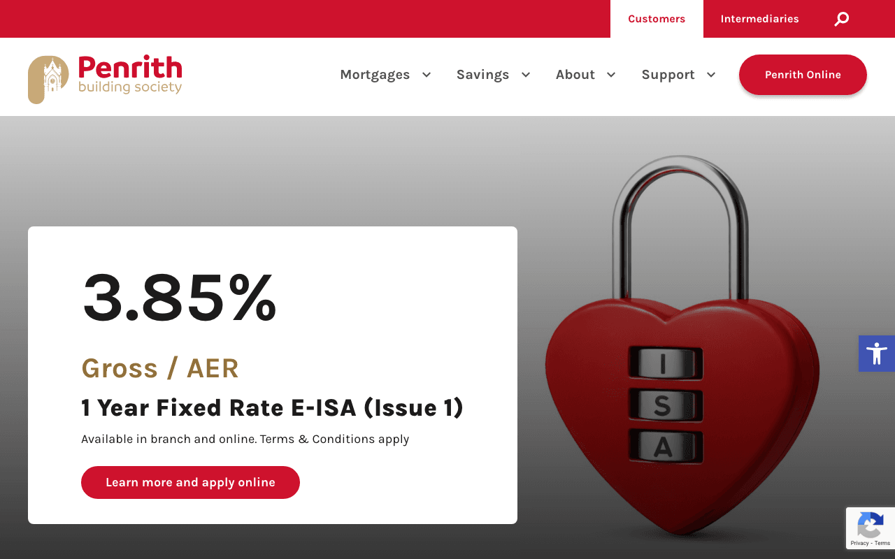 Penrith Building Society website preview