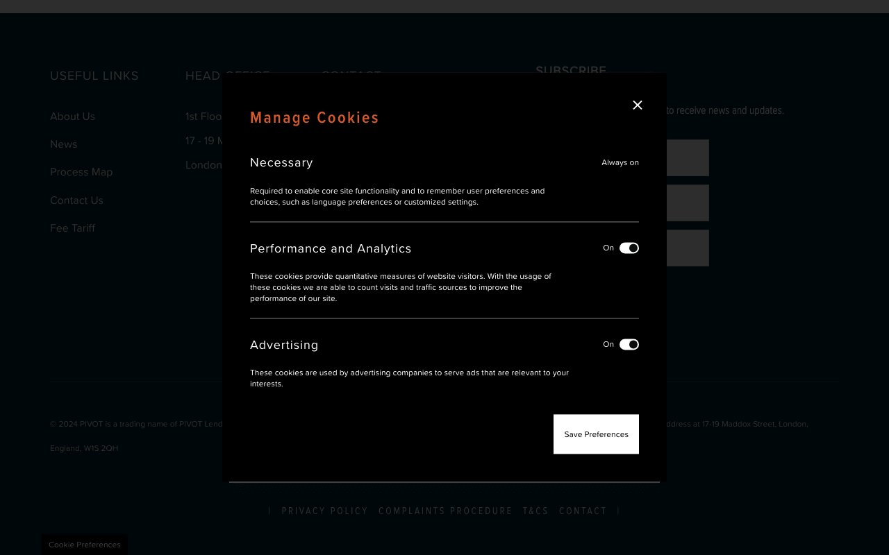 Pivot website preview
