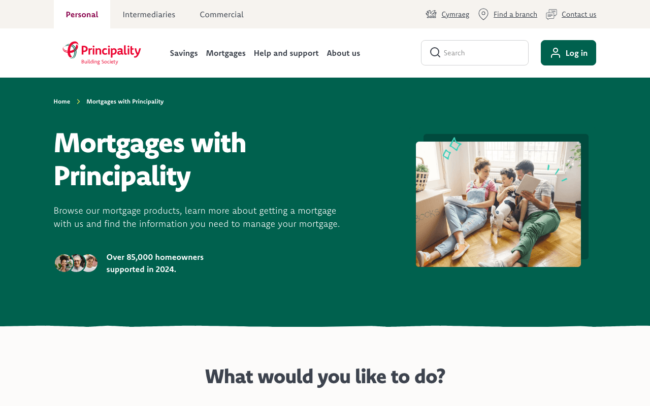 Principality Building Society website