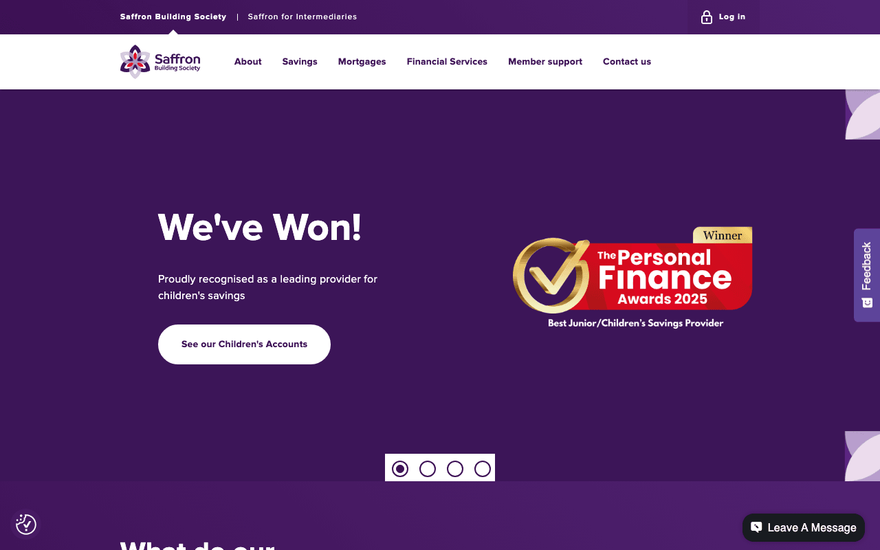 Saffron Building Society website