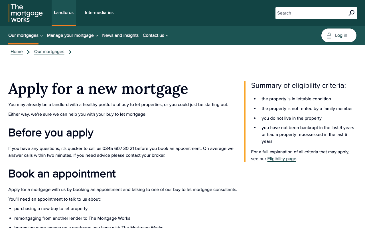 The Mortgage Works website