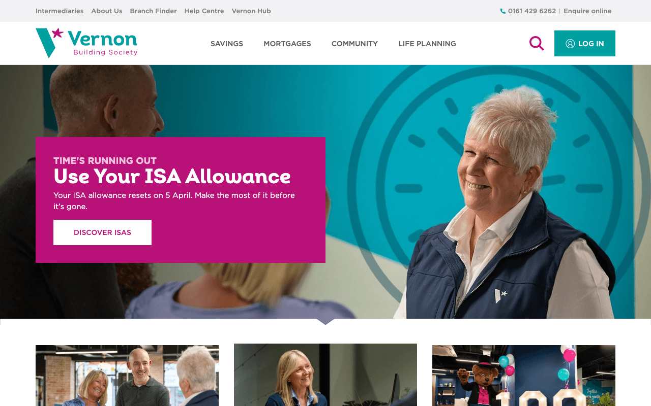 Vernon Building Society website preview
