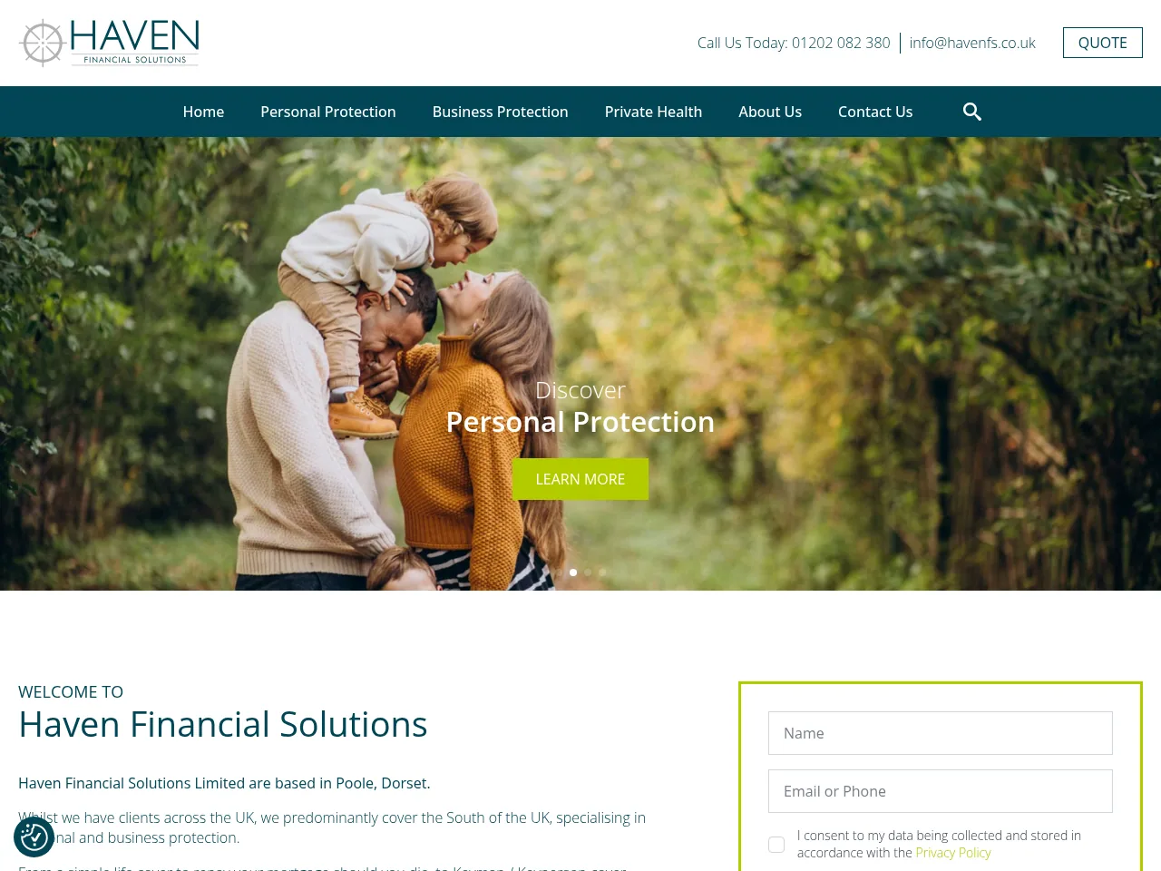 Haven Financial Solutions website preview