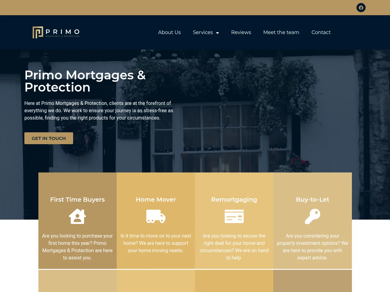 Primo Mortgages & Protection website preview