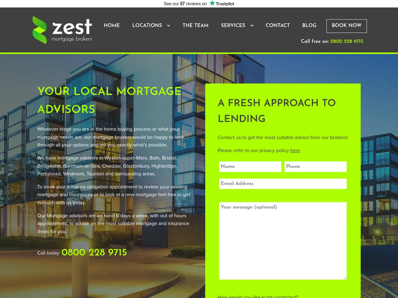 Zest Mortgage Brokers website preview