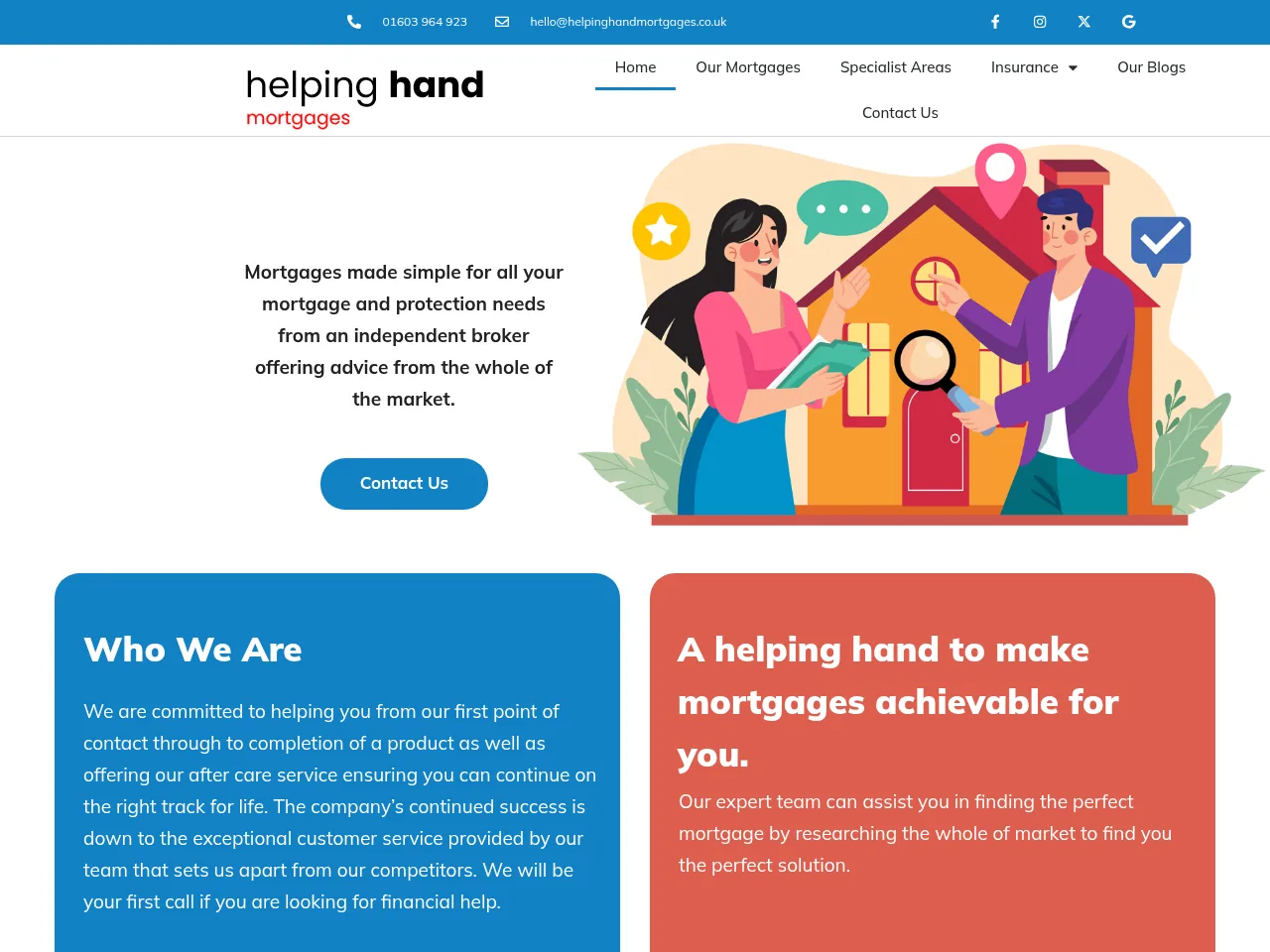 Helping Hand Mortgages website preview