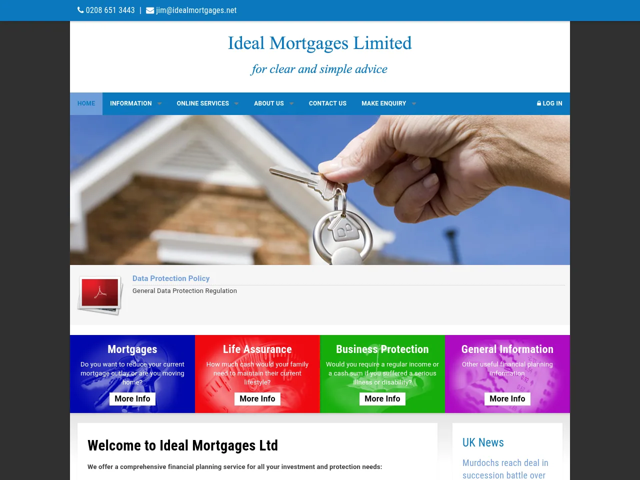 Ideal Mortgages website preview