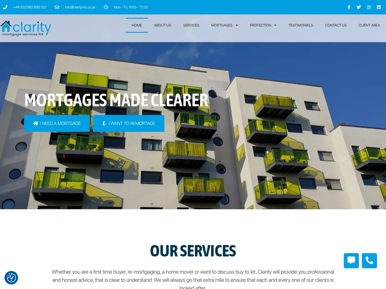 Clarity Mortgages website preview