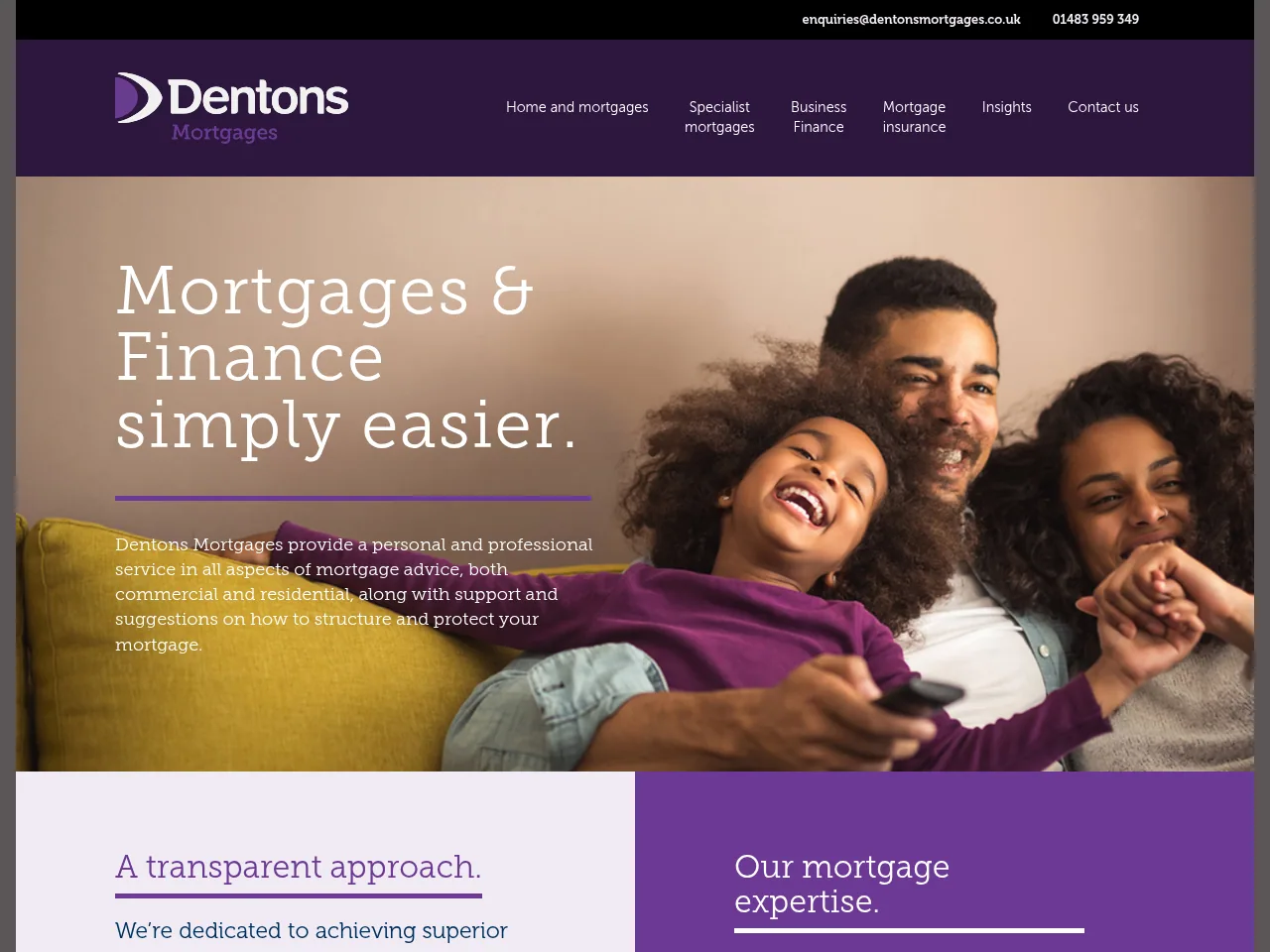 Dentons Mortgages website preview
