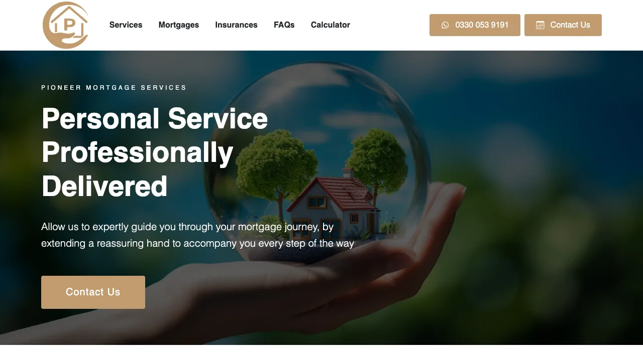 Pioneer Mortgage Services website preview