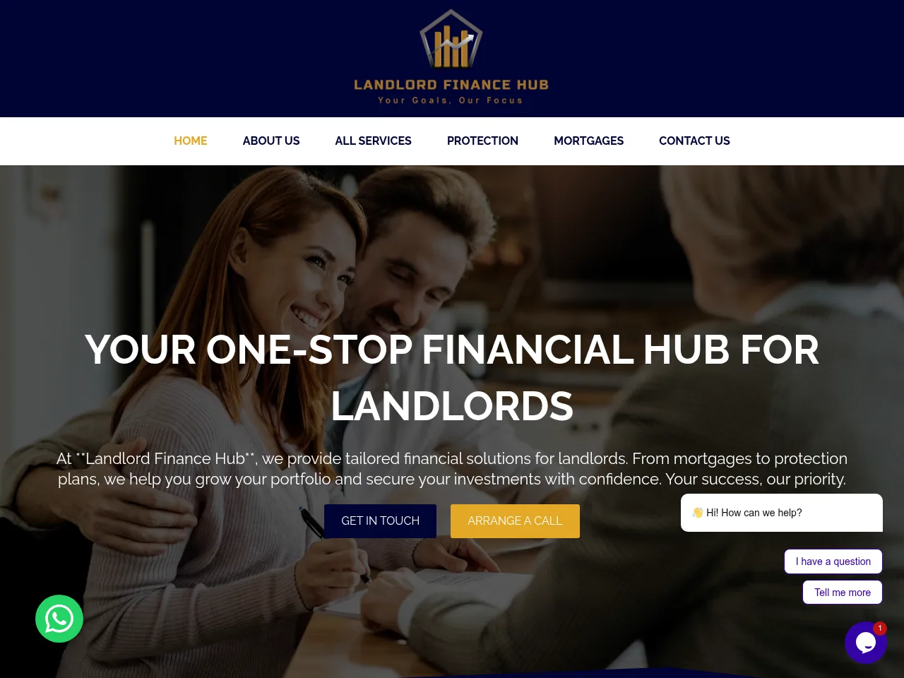 Landlord Finance Hub website preview