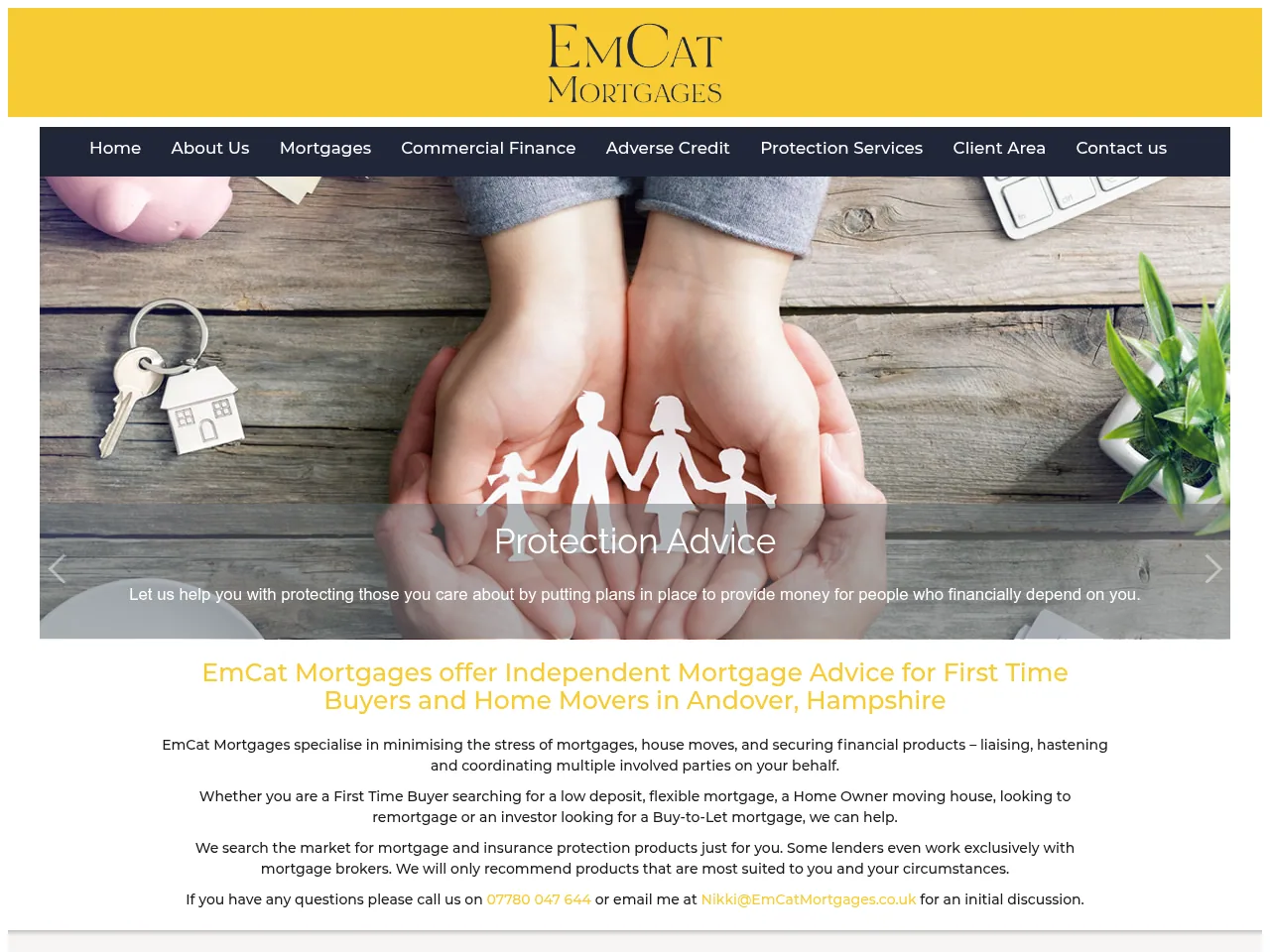EmCat Mortgages website preview