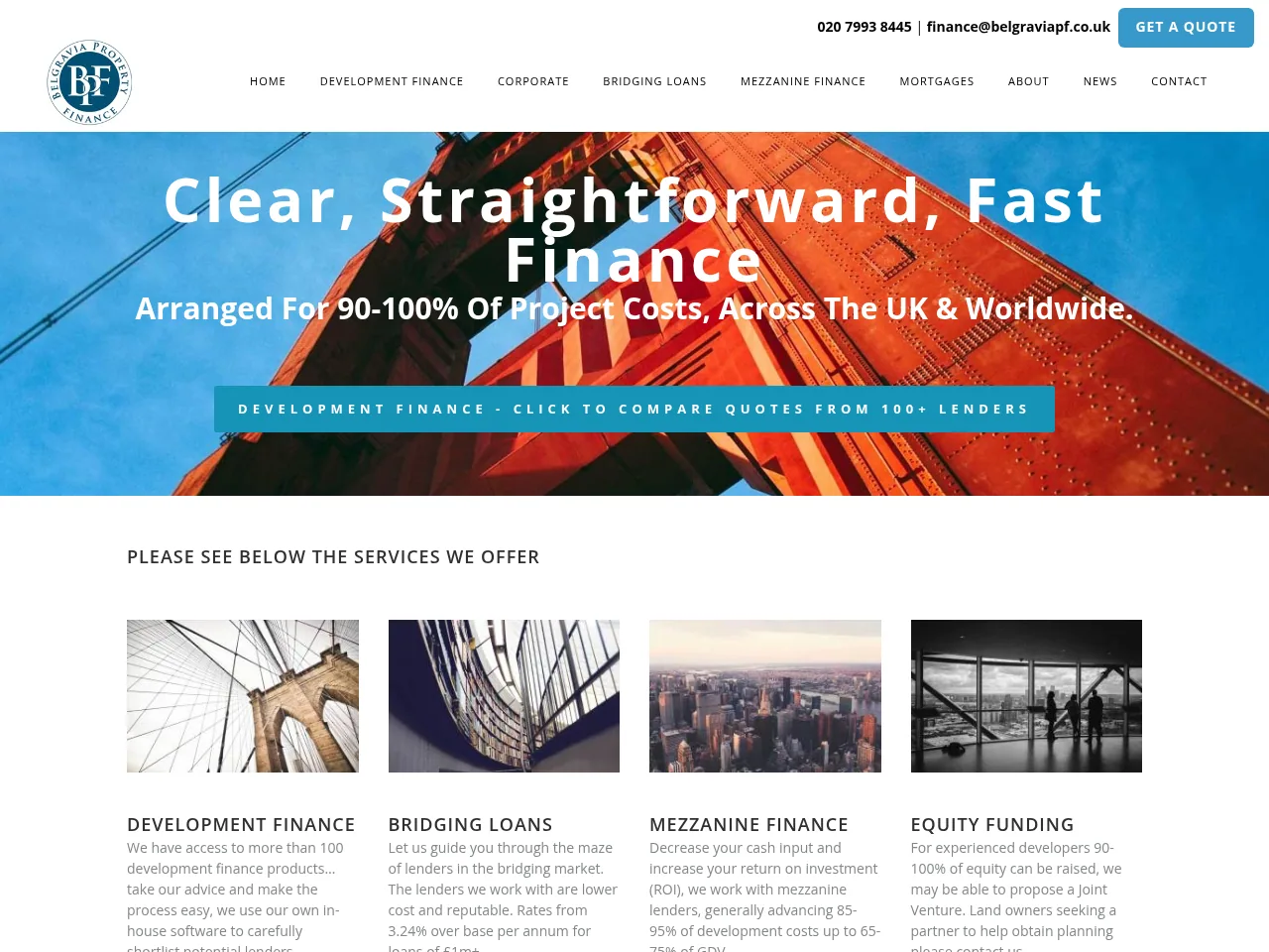 Belgravia Property Finance website preview