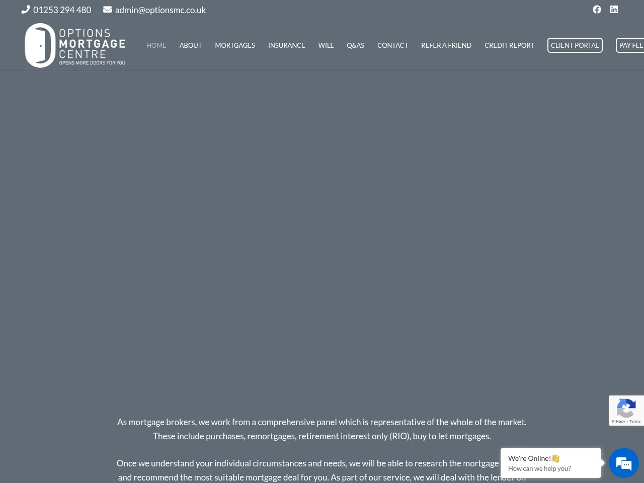 Options Mortgage Centre website preview