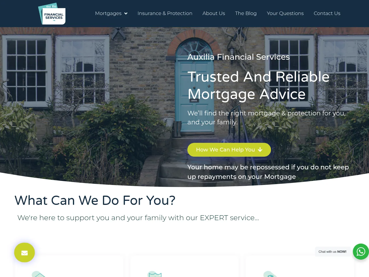 Auxilia Financial Services website preview