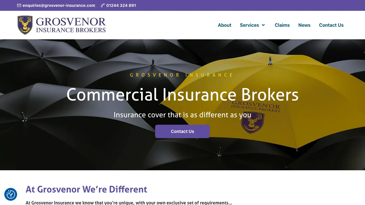 Grosvenor Insurance website preview