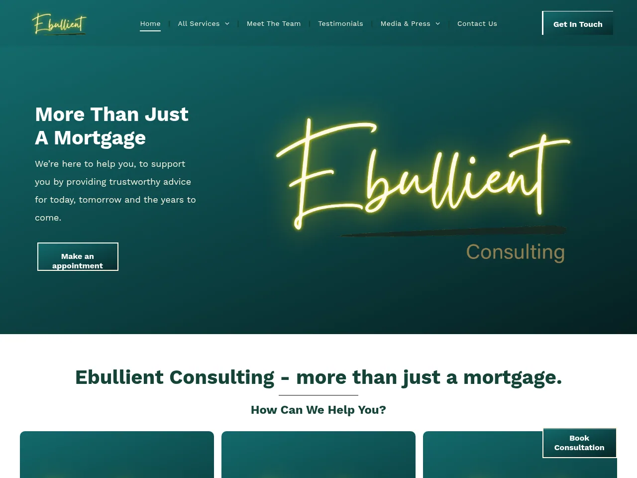 Ebullient Consulting website preview
