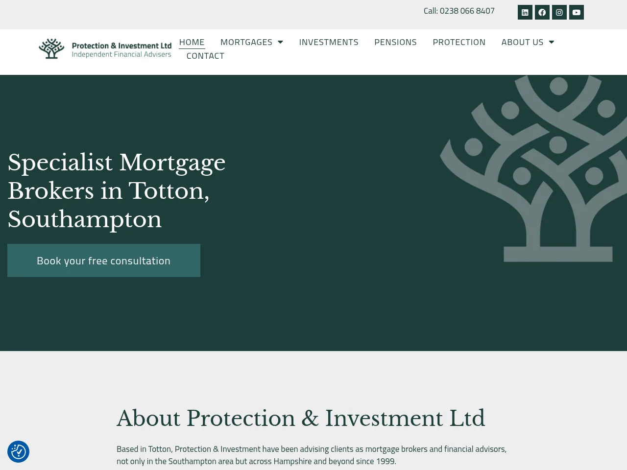 Protection & Investment website preview