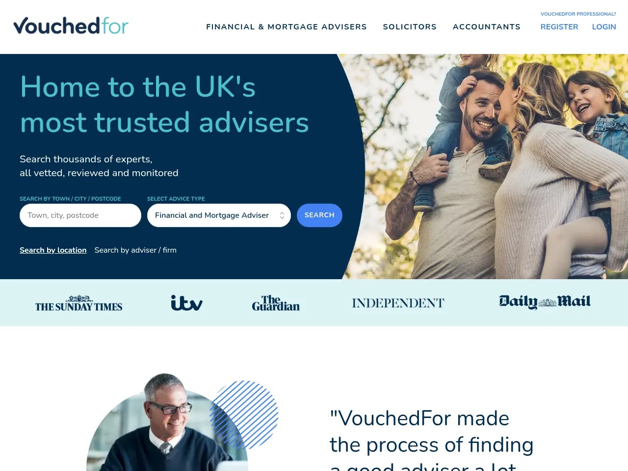 VouchedFor website preview