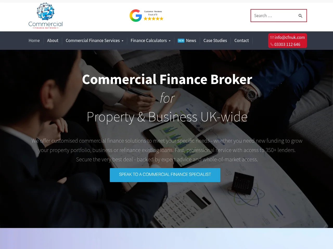 Commercial Finance Network website preview
